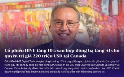 Cổ phiếu HIVE tăng 10% sau hợp đồng hạ tầng AI chủ quyền trị giá 220 triệu USD tại Canada