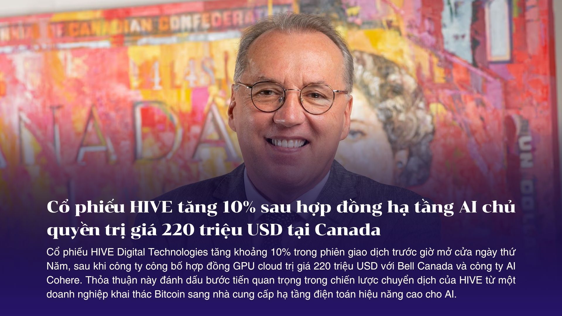 Cổ phiếu HIVE tăng 10% sau hợp đồng hạ tầng AI chủ quyền trị giá 220 triệu USD tại Canada