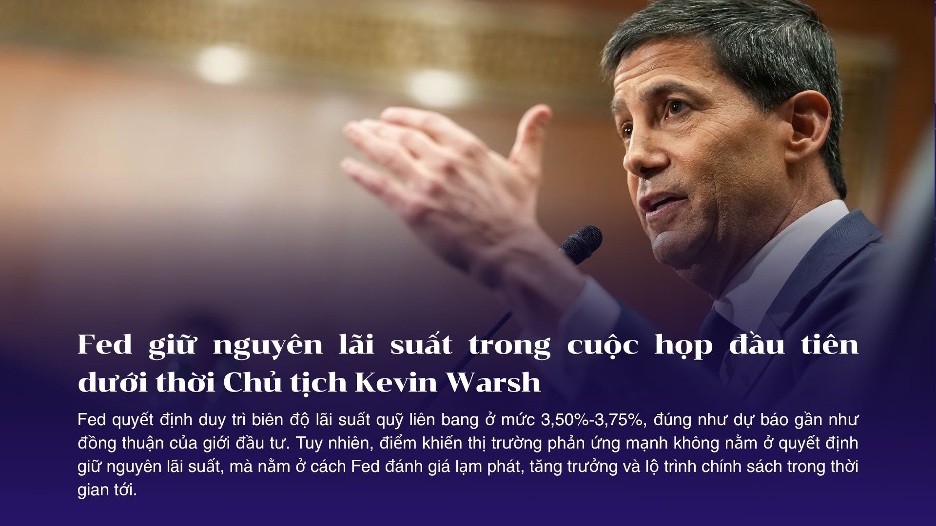 Fed giữ nguyên lãi suất trong cuộc họp đầu tiên dưới thời Chủ tịch Kevin Warsh, Bitcoin và chứng khoán Mỹ đồng loạt chịu áp lực
