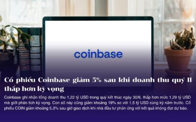 Cổ phiếu Coinbase giảm 5% sau khi doanh thu quý II thấp hơn kỳ vọng