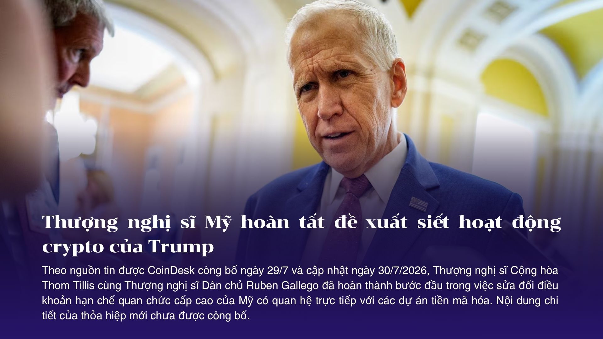 Thượng nghị sĩ Mỹ hoàn tất đề xuất siết hoạt động crypto của Trump, CLARITY Act bước vào tuần quyết định