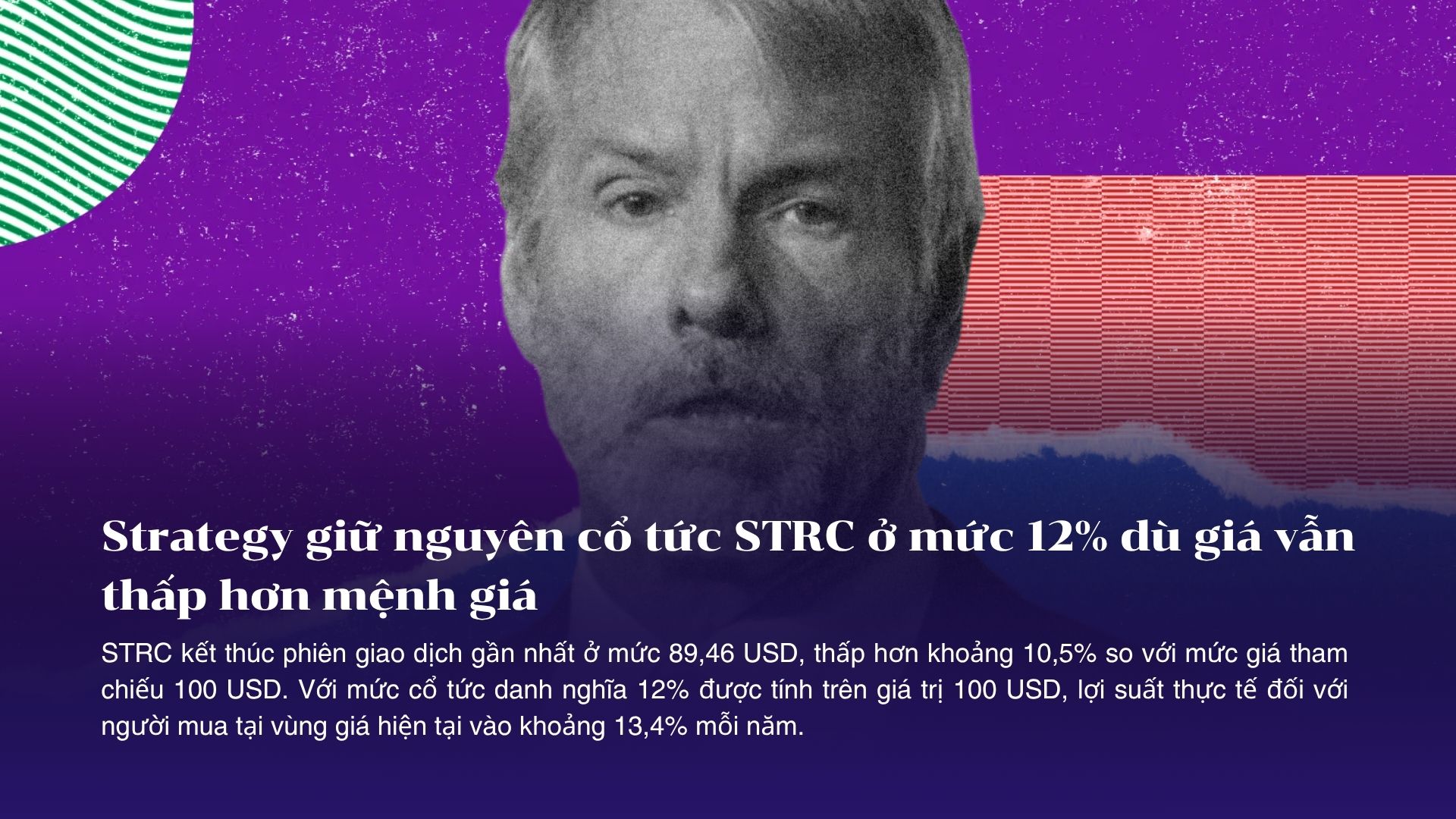 Strategy giữ nguyên cổ tức STRC ở mức 12% dù giá vẫn thấp hơn mệnh giá